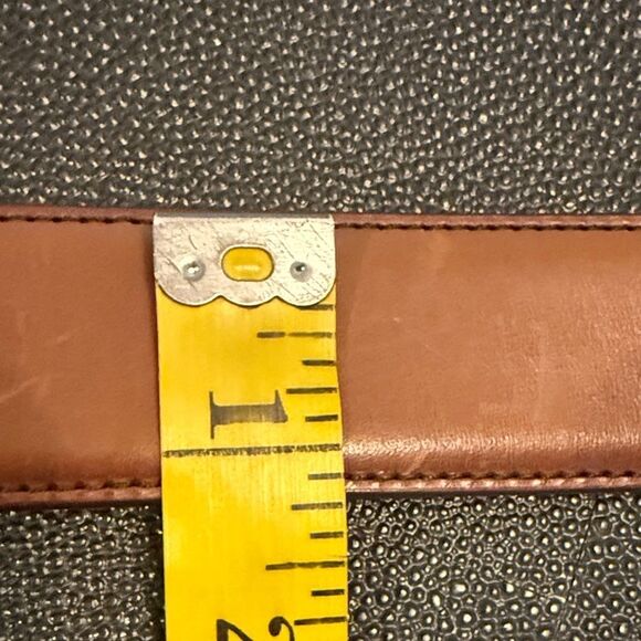 To Boot New York Adam Derrick Brown Tan Leather Belt with Silver Buckle Size 36 - Picture 10 of 13